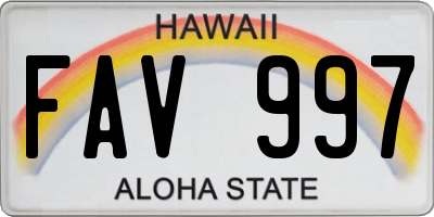 HI license plate FAV997