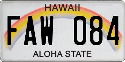 HI license plate FAW084