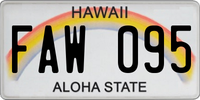 HI license plate FAW095