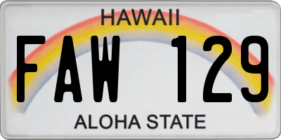 HI license plate FAW129
