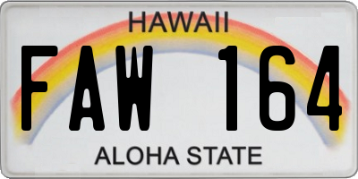 HI license plate FAW164