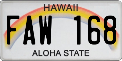 HI license plate FAW168