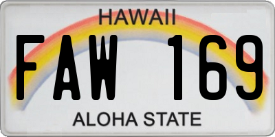 HI license plate FAW169