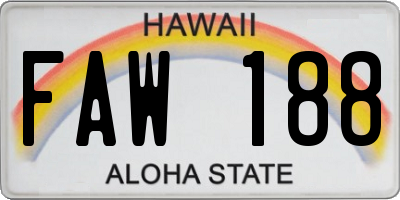 HI license plate FAW188