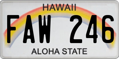 HI license plate FAW246