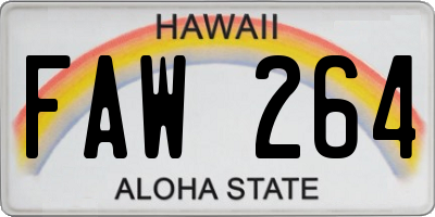 HI license plate FAW264