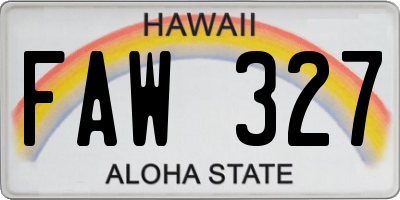 HI license plate FAW327