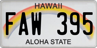 HI license plate FAW395