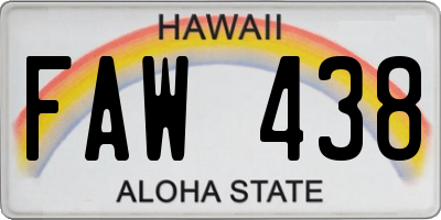 HI license plate FAW438