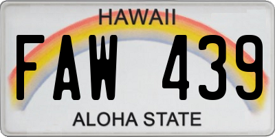 HI license plate FAW439
