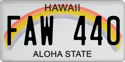 HI license plate FAW440