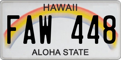 HI license plate FAW448