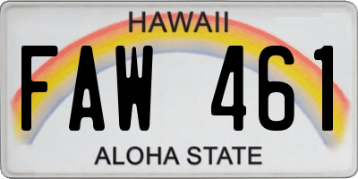 HI license plate FAW461