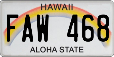 HI license plate FAW468
