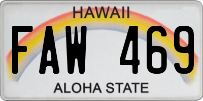 HI license plate FAW469