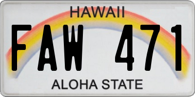 HI license plate FAW471