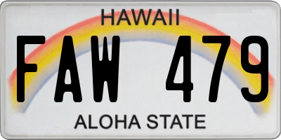 HI license plate FAW479