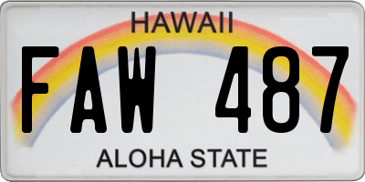 HI license plate FAW487