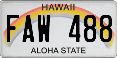 HI license plate FAW488