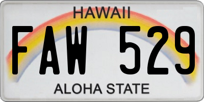 HI license plate FAW529