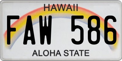 HI license plate FAW586