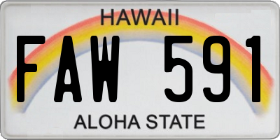 HI license plate FAW591