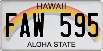HI license plate FAW595