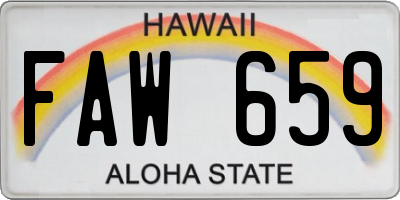 HI license plate FAW659