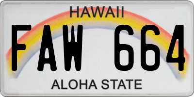 HI license plate FAW664