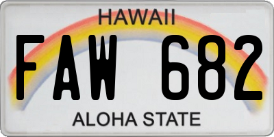 HI license plate FAW682