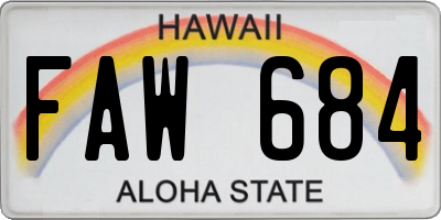 HI license plate FAW684