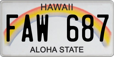 HI license plate FAW687