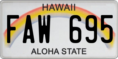 HI license plate FAW695