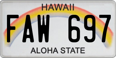 HI license plate FAW697