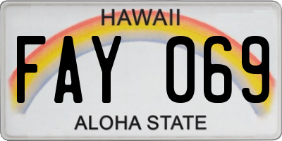 HI license plate FAY069