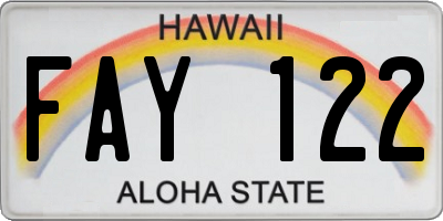 HI license plate FAY122