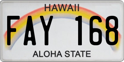 HI license plate FAY168