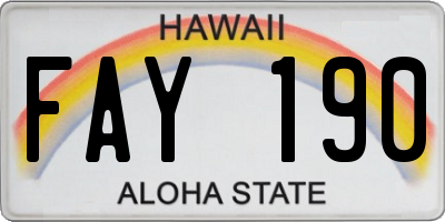 HI license plate FAY190