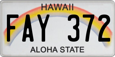 HI license plate FAY372