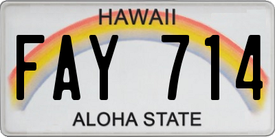 HI license plate FAY714