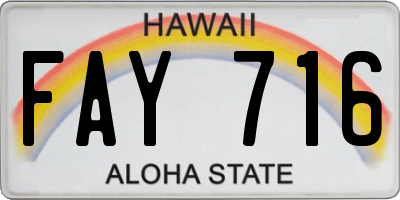 HI license plate FAY716