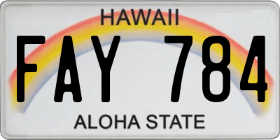 HI license plate FAY784