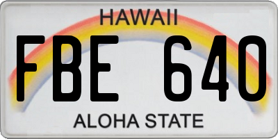 HI license plate FBE640