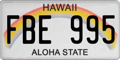 HI license plate FBE995