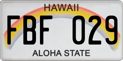 HI license plate FBF029