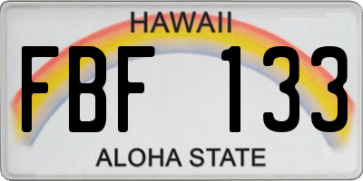HI license plate FBF133