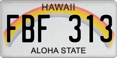 HI license plate FBF313