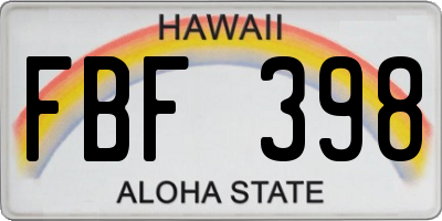 HI license plate FBF398