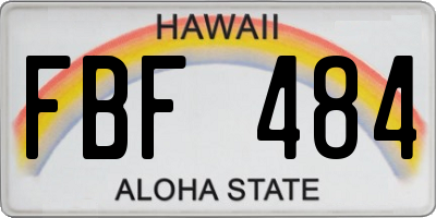 HI license plate FBF484