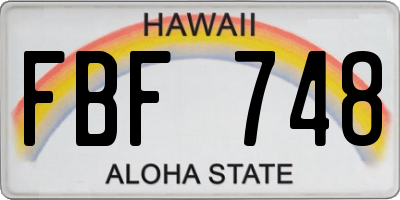 HI license plate FBF748